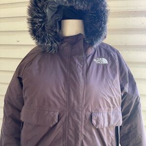 Girls The North Face Brown Hyvent Hooded jacket